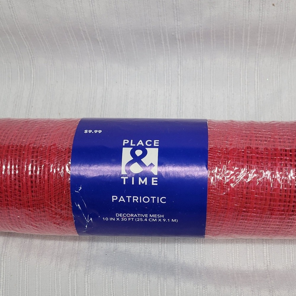 Wreath Mesh Place & Time Red Holiday 10 inch x 30 feet Craft Ribbon Roll